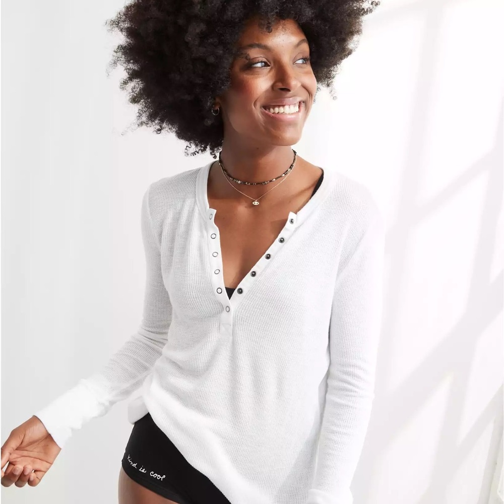 OFFLINE By Aerie Wow! Waffle Henley T-Shirt